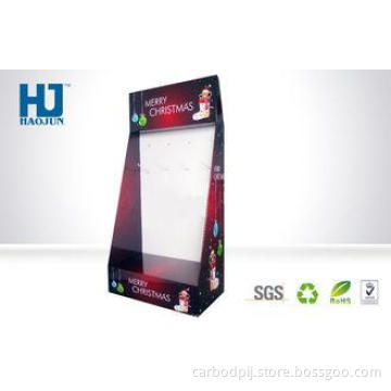 Hot Sales Merry Christmas Cardboard Hook Display With Plast